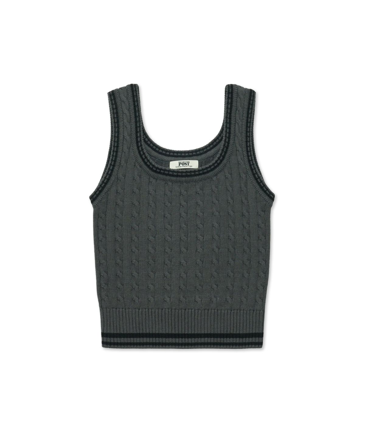 더 새터데이 이브닝 포스트(THE SATURDAY EVENING POST) Cable Knit Sleeveless_Charcoal