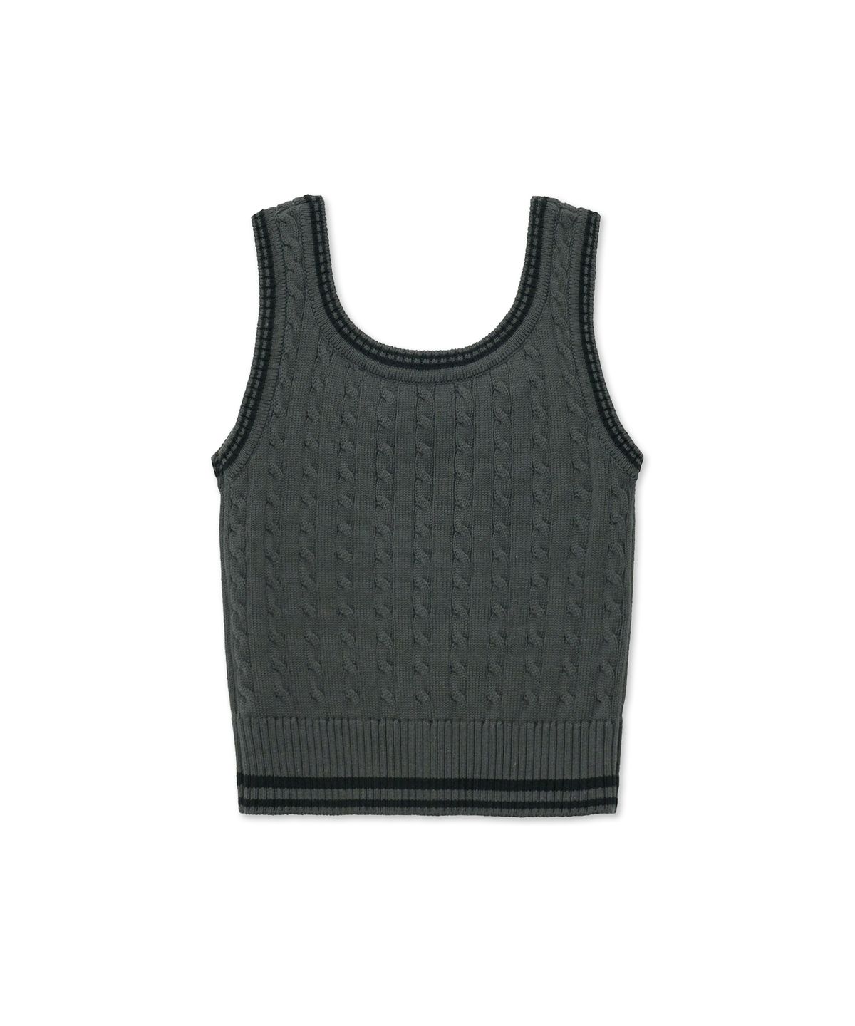 더 새터데이 이브닝 포스트(THE SATURDAY EVENING POST) Cable Knit Sleeveless_Charcoal