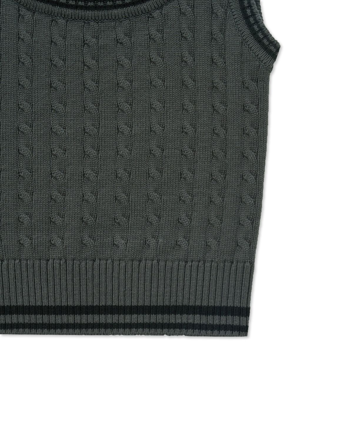 더 새터데이 이브닝 포스트(THE SATURDAY EVENING POST) Cable Knit Sleeveless_Charcoal