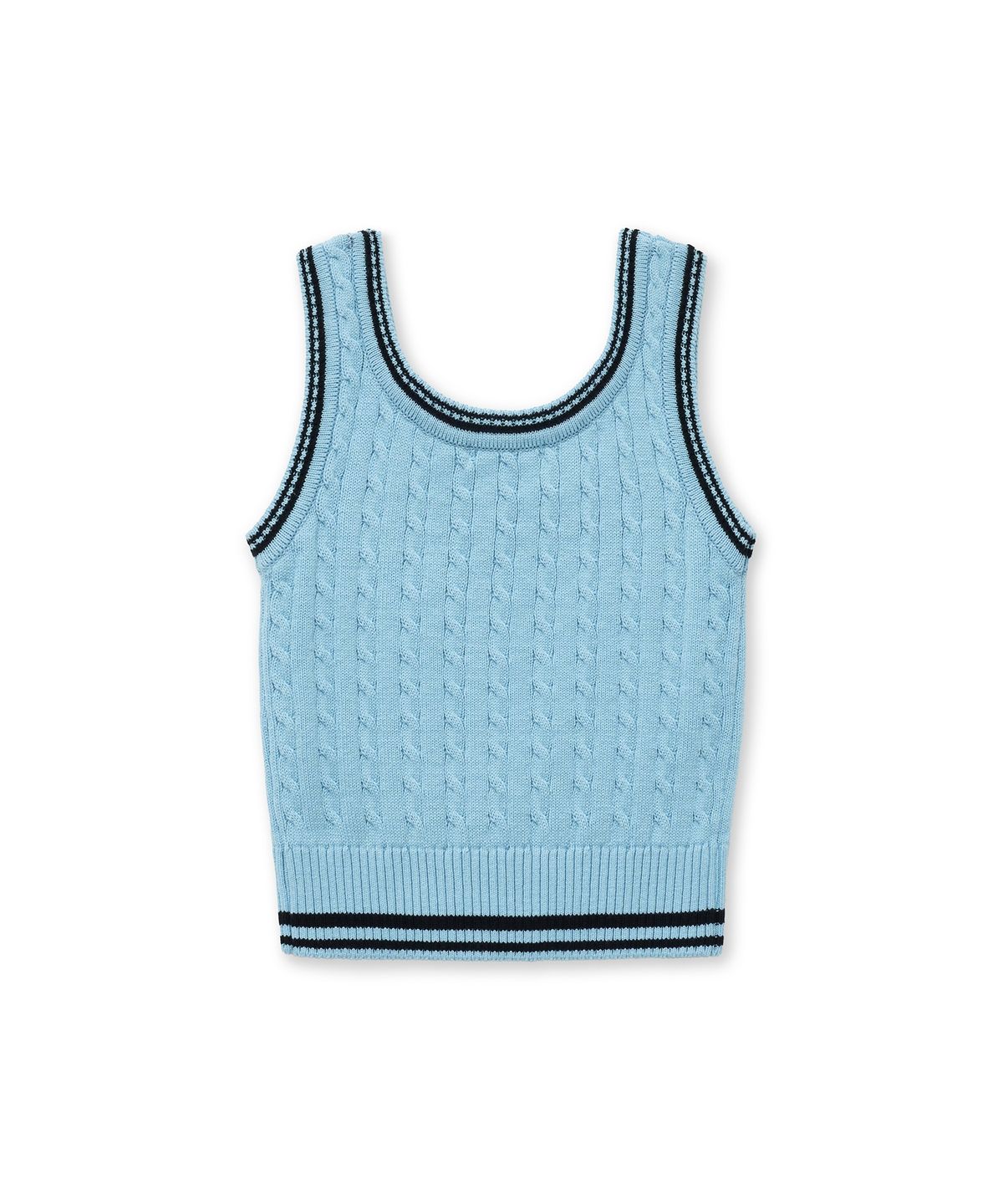 더 새터데이 이브닝 포스트(THE SATURDAY EVENING POST) Cable Knit Sleeveless_Blue