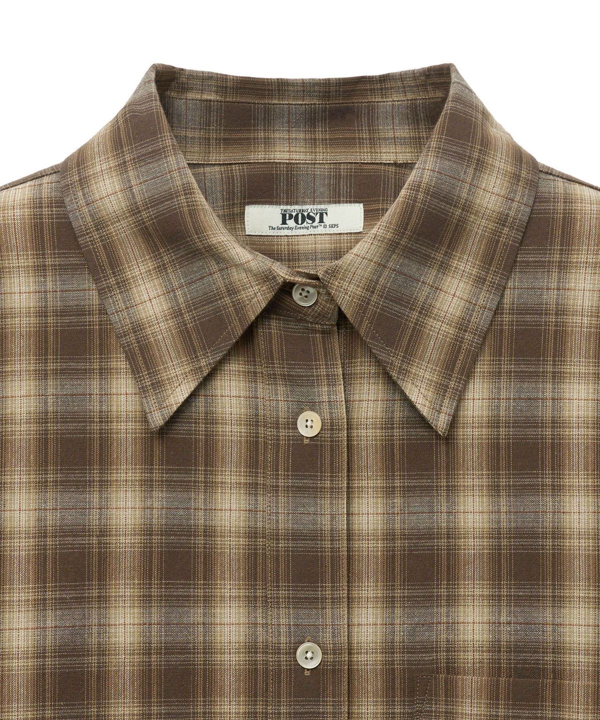 더 새터데이 이브닝 포스트(THE SATURDAY EVENING POST) Vintage Check Shirts_Brown