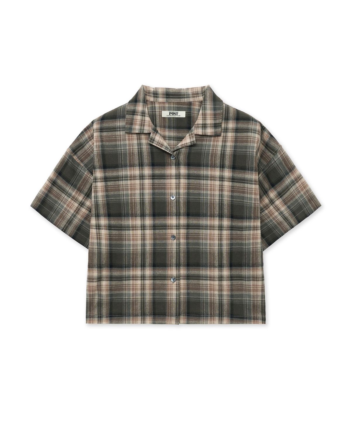 더 새터데이 이브닝 포스트(THE SATURDAY EVENING POST) Check Half Shirts_Gray