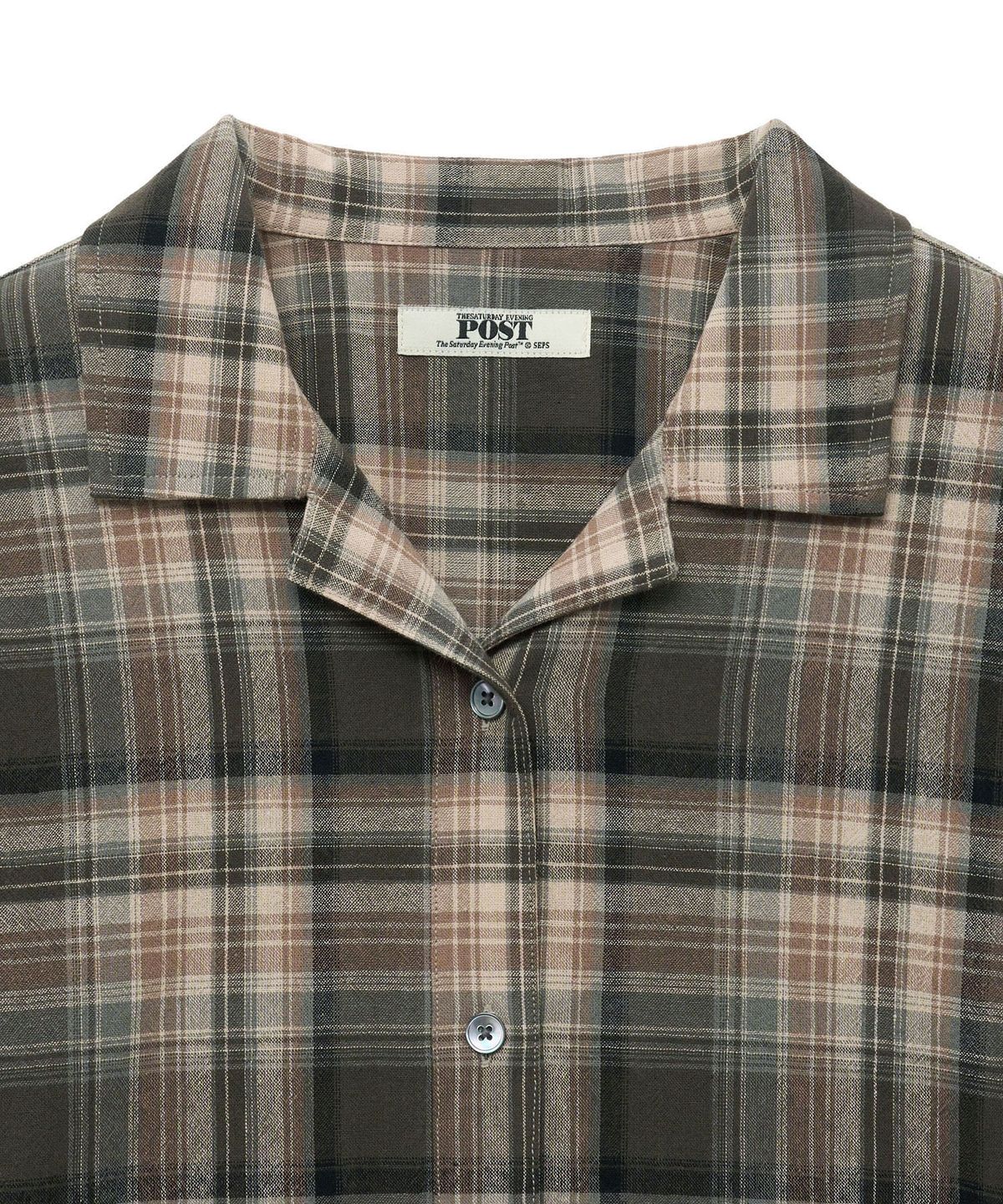 더 새터데이 이브닝 포스트(THE SATURDAY EVENING POST) Check Half Shirts_Gray