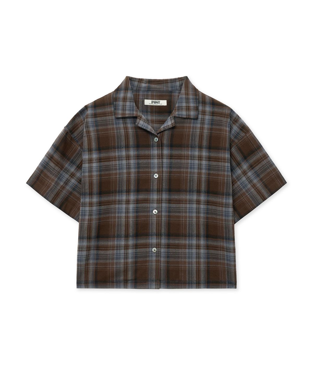 더 새터데이 이브닝 포스트(THE SATURDAY EVENING POST) Check Half Shirts_Brown