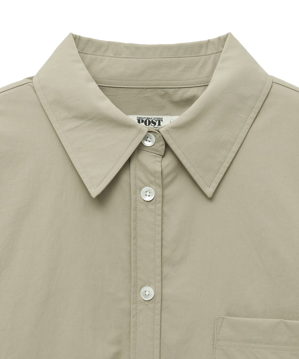 더 새터데이 이브닝 포스트(THE SATURDAY EVENING POST) Basic Crop Shirts_Beige