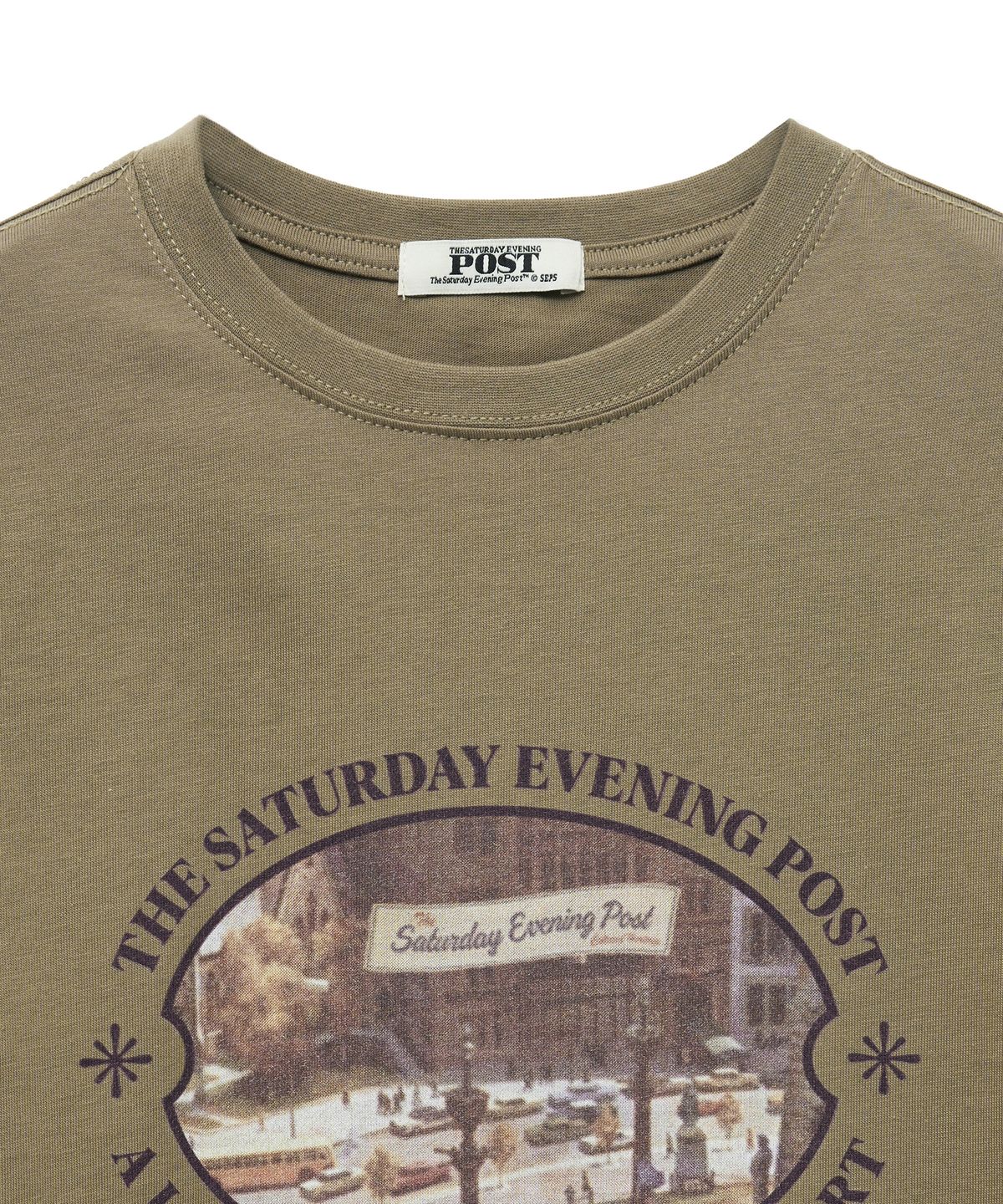 더 새터데이 이브닝 포스트(THE SATURDAY EVENING POST) Oval View T-Shirt_Brown