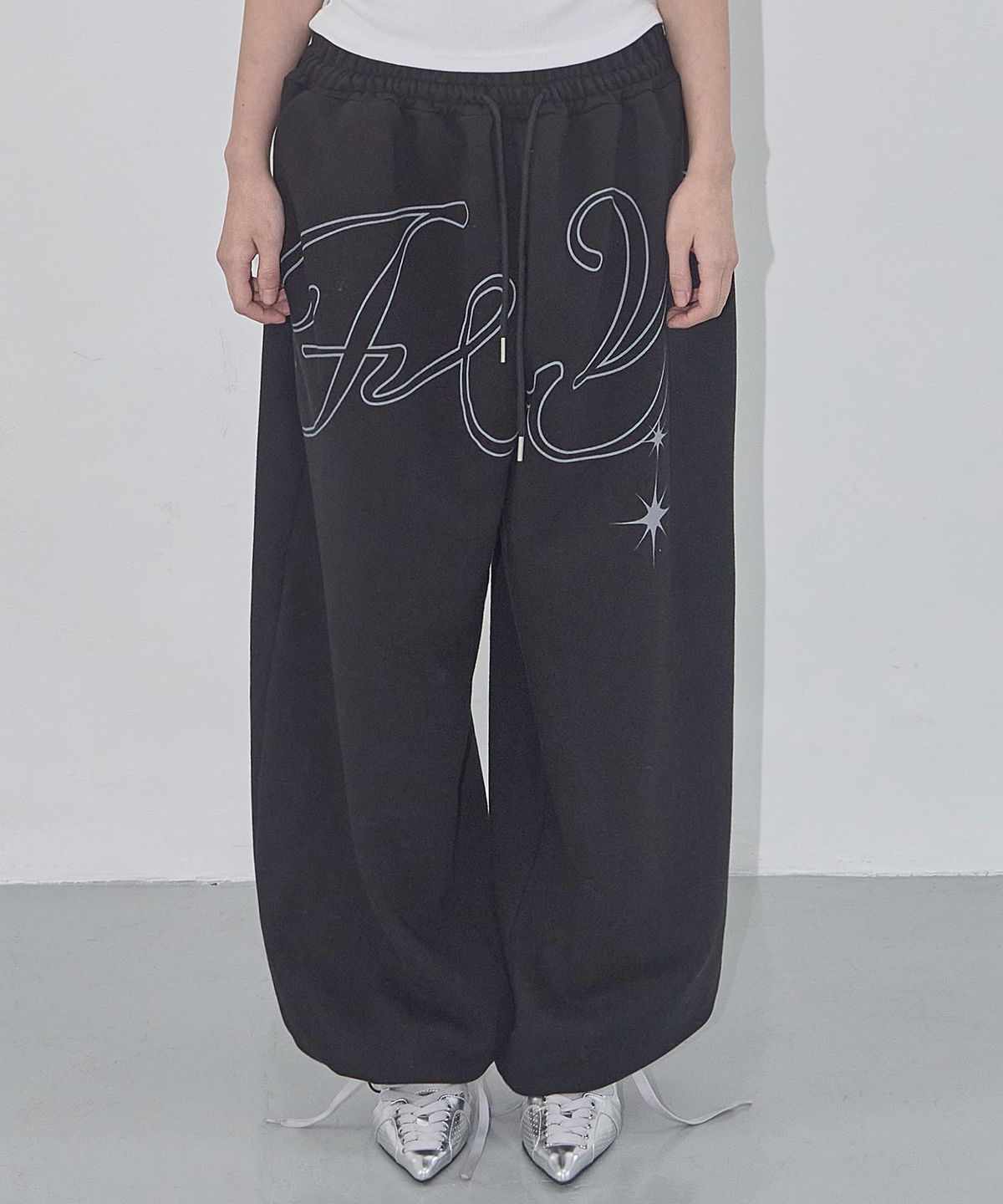 팬시클럽(FANCY CLUB) 엔젤 빈티지 스웻 팬츠 (BLACK) F25QD819
