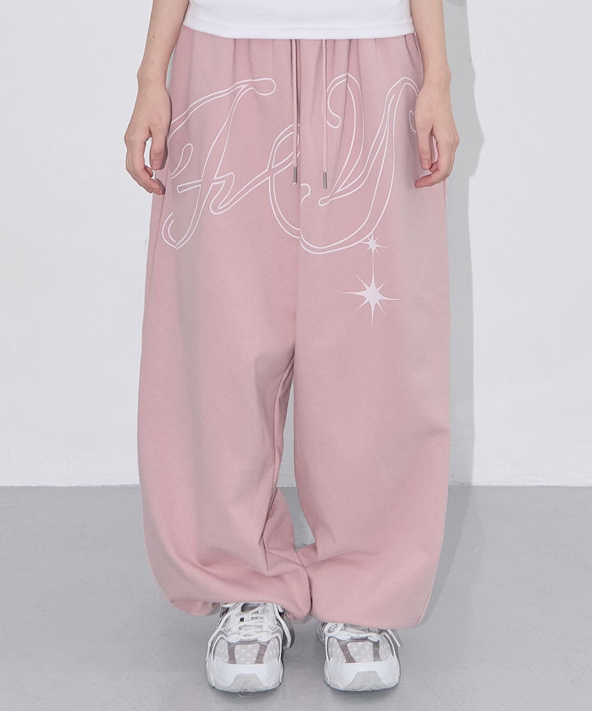 팬시클럽(FANCY CLUB) 엔젤 빈티지 스웻 팬츠 (BABY PINK) F25QD819