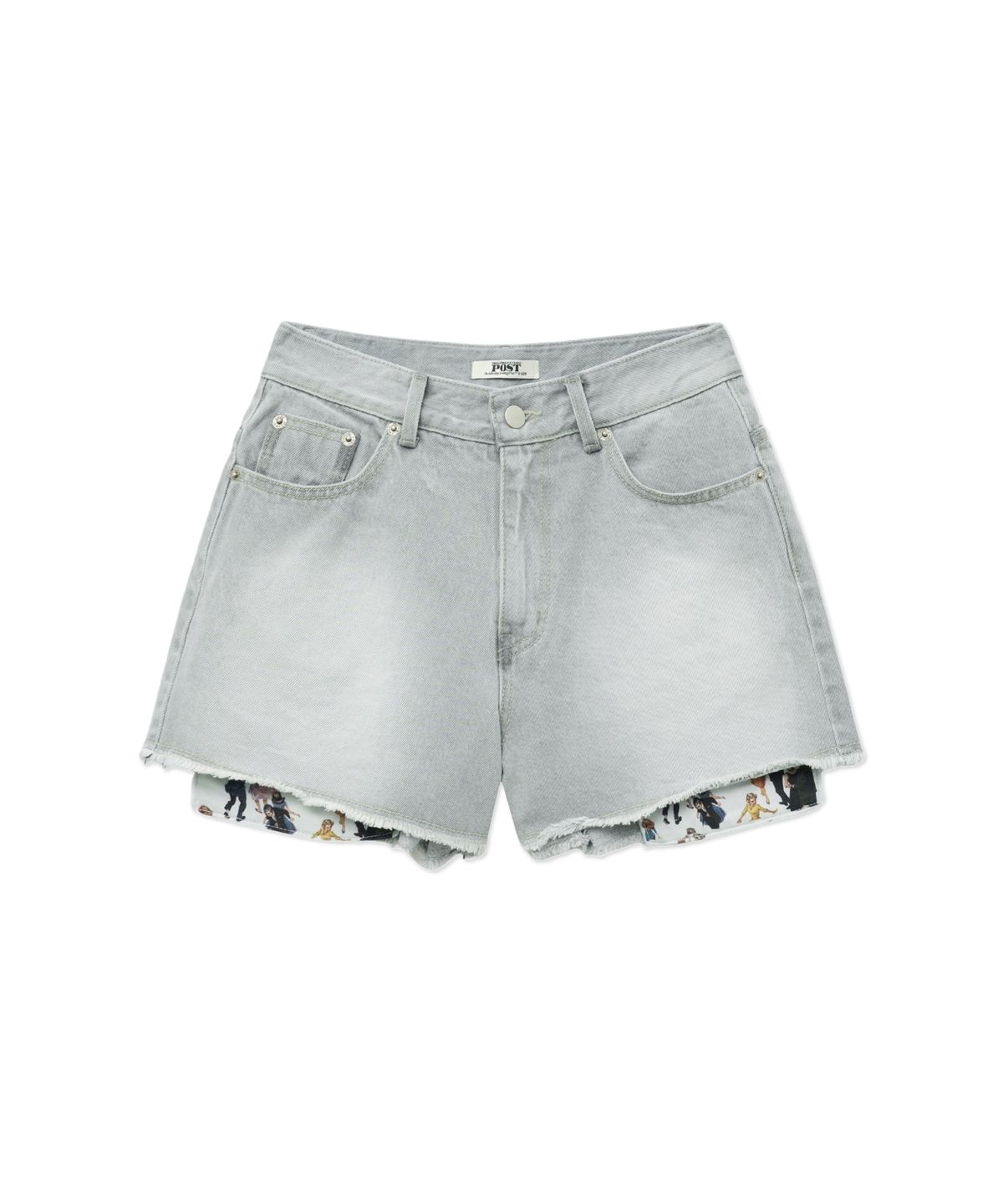 더 새터데이 이브닝 포스트(THE SATURDAY EVENING POST) Pocket Detail Denim Shorts_Gray