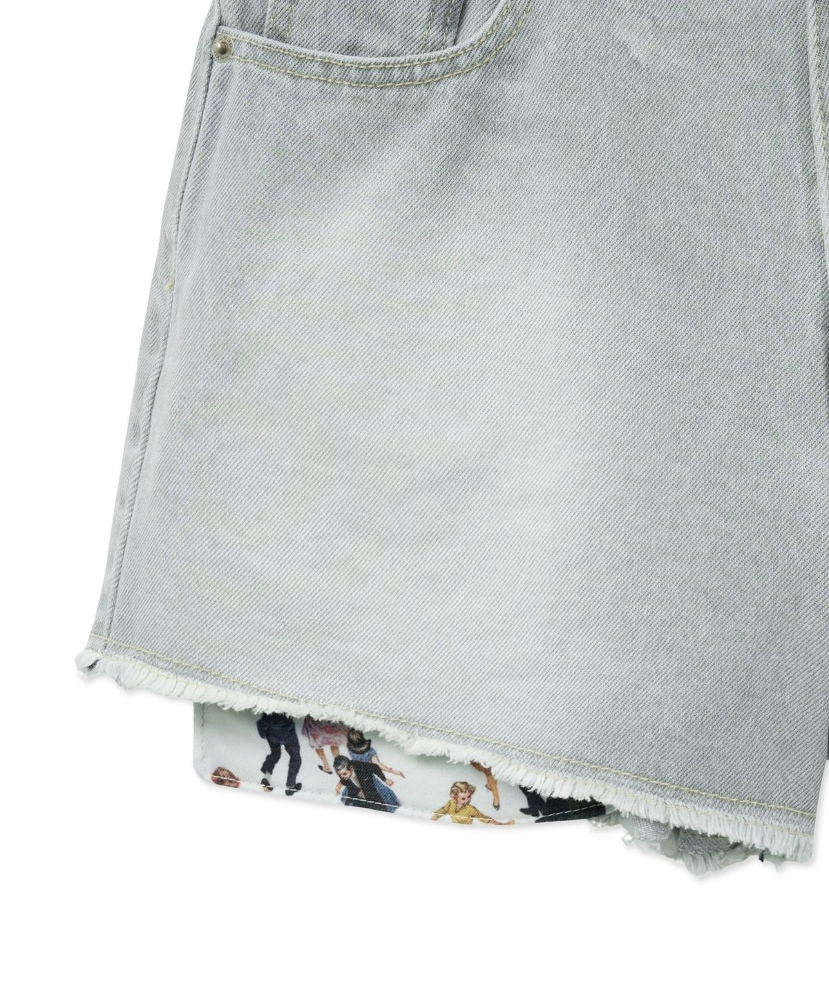더 새터데이 이브닝 포스트(THE SATURDAY EVENING POST) Pocket Detail Denim Shorts_Gray