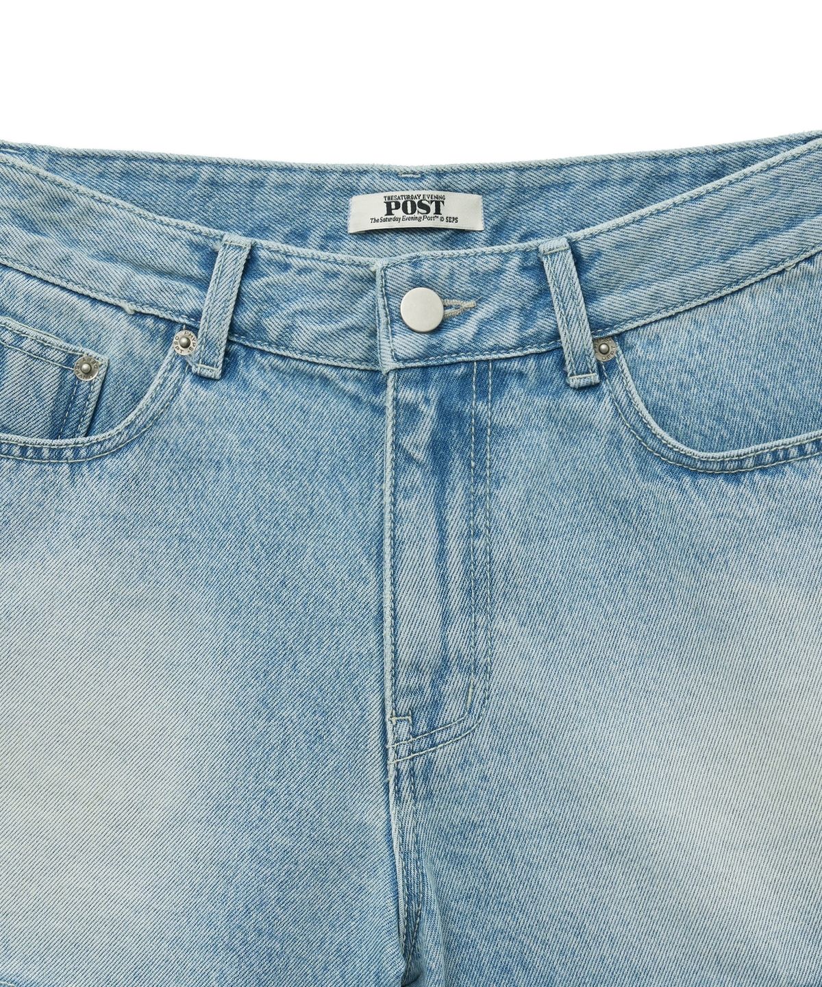 더 새터데이 이브닝 포스트(THE SATURDAY EVENING POST) Pocket Detail Denim Shorts_Light Blue