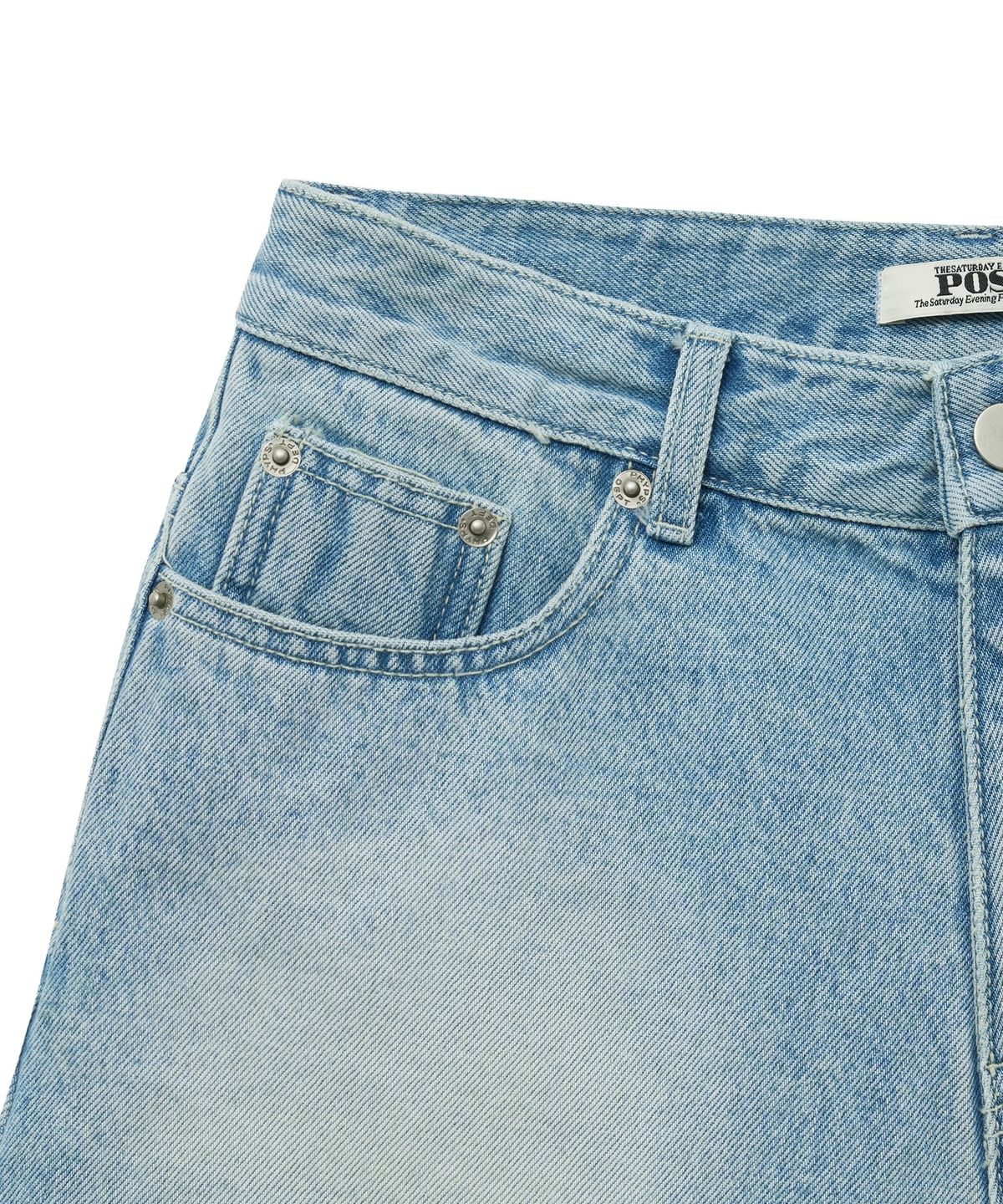 더 새터데이 이브닝 포스트(THE SATURDAY EVENING POST) Pocket Detail Denim Shorts_Light Blue