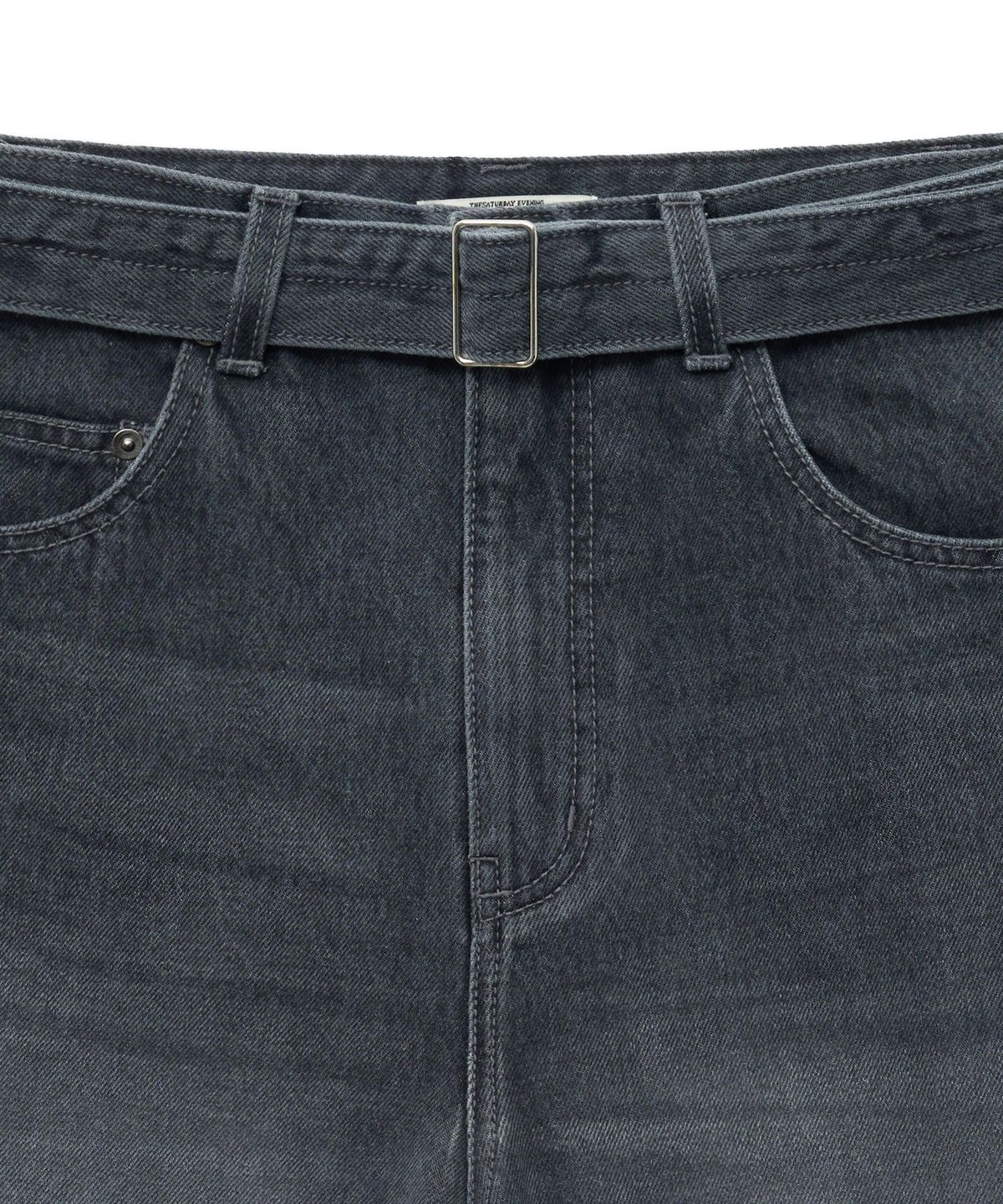 더 새터데이 이브닝 포스트(THE SATURDAY EVENING POST) Balloon Belted Denim Trousers_Gray