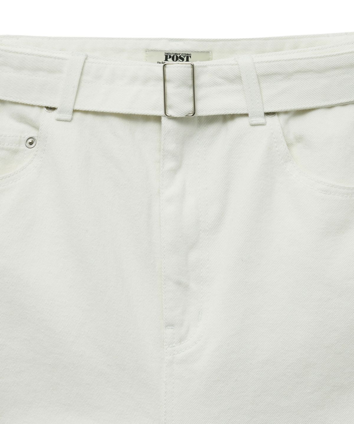 더 새터데이 이브닝 포스트(THE SATURDAY EVENING POST) Balloon Belted Denim Trousers_Cream