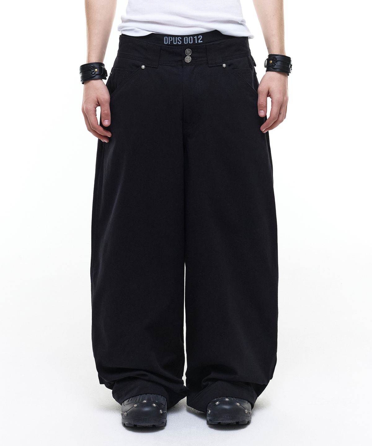 오퍼스 0012(OPUS 0012) Op. 08 MELTED COTTON PANTS BLACK
