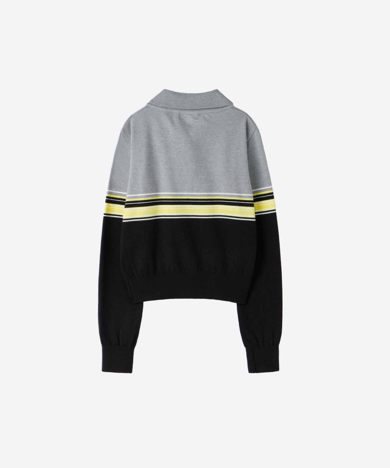 MUSINSA | MOONSUN M.C Point Stripe Collar Knit / Gray Yellow