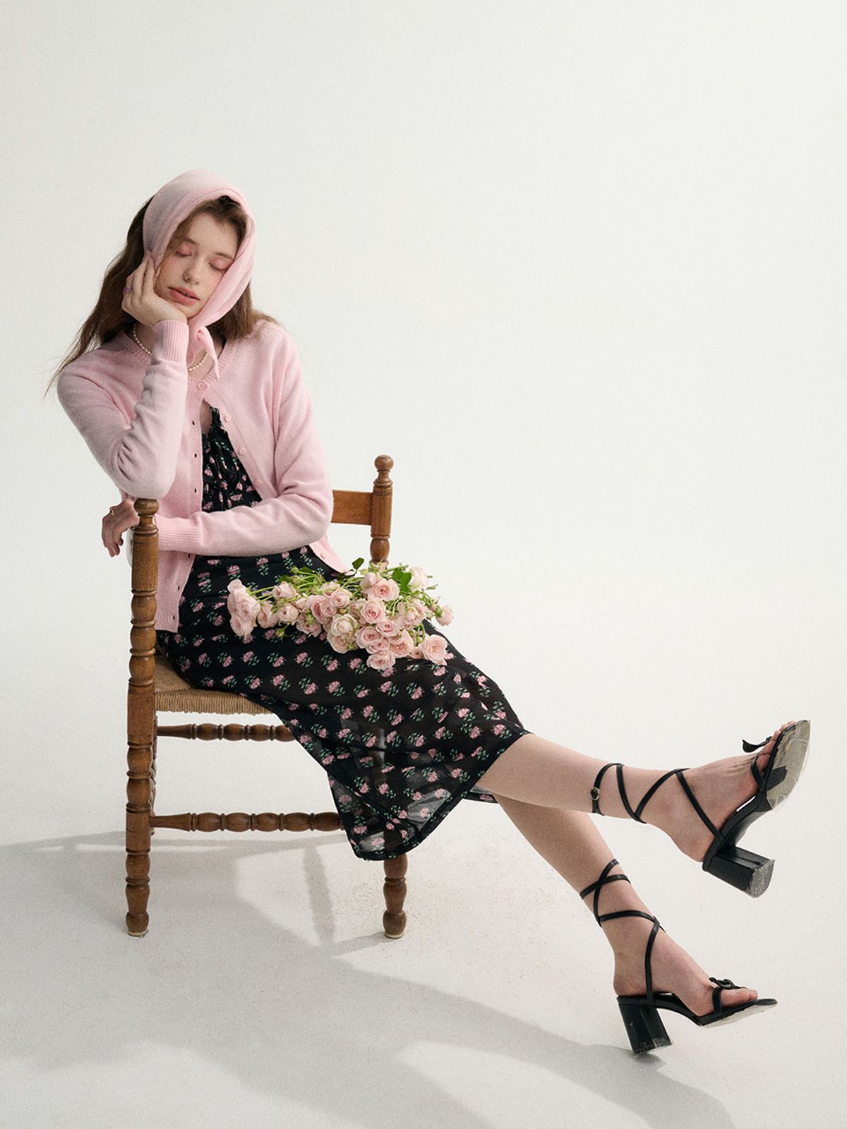 신스덴(SINCETHEN) 소프트 가디건+머플러 세트
