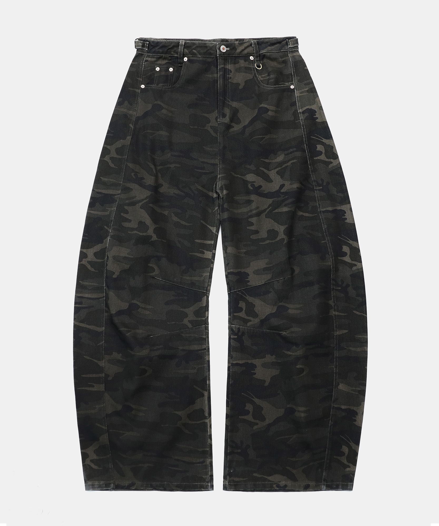 パンツ BADBLOOD Lion Patch Washed Barrel Pants BADBLOOD Lion Patch Washed Barrel Pants