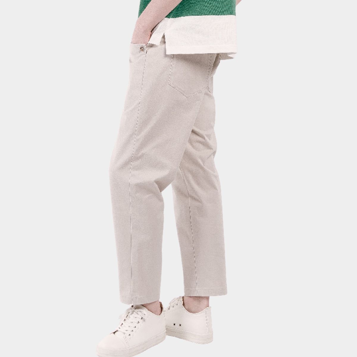커스텀어스(CUSTOMUS) 유니크 포켓 디테일 슬림핏 남자 밴딩 팬츠 CXS25MWPT425 BEI