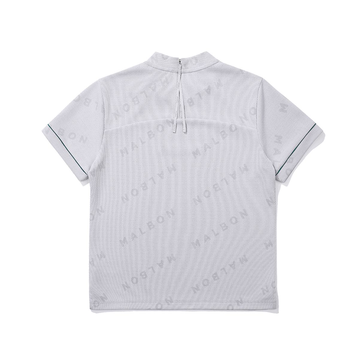 말본 골프(MALBON GOLF) 빅로고 포인트 헨리넥 오버핏 우븐 탑 OFF WHITE (WOMAN)