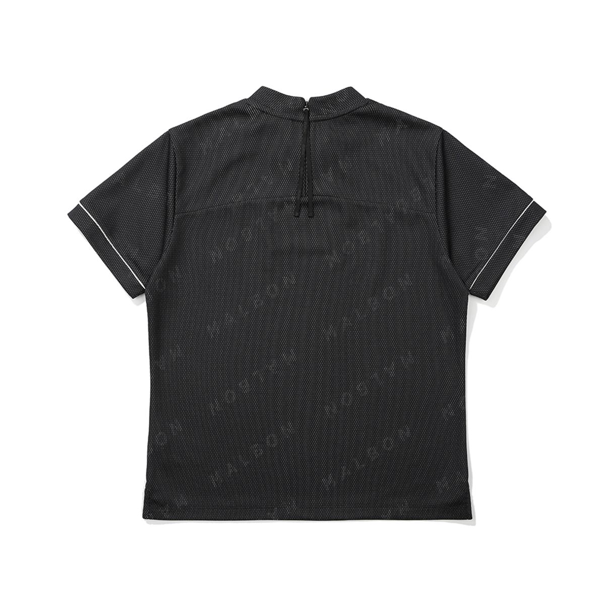 말본 골프(MALBON GOLF) 빅로고 포인트 헨리넥 오버핏 우븐 탑 BLACK (WOMAN)