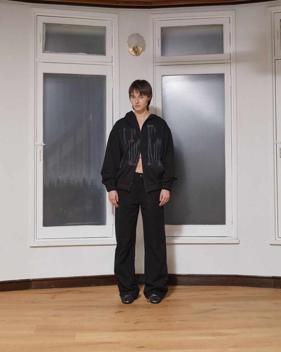 MUSINSA公式 | MATIN KIM BIG LOGO HOODY ZIP UP IN BLACK