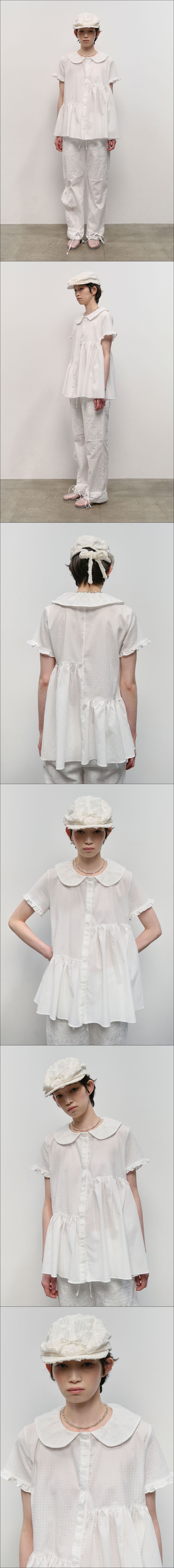 レディース typeservice Textured Collar Top 韓国 ブラウス