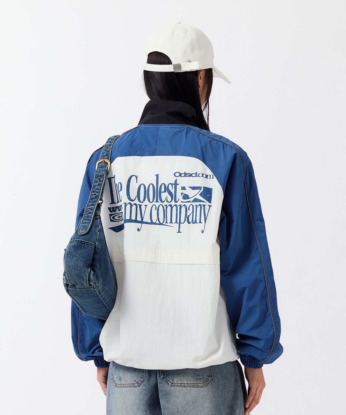 오드스튜디오(ODDSTUDIO) 스카치 파이핑 윈드브레이커 - WHITE / BLUE