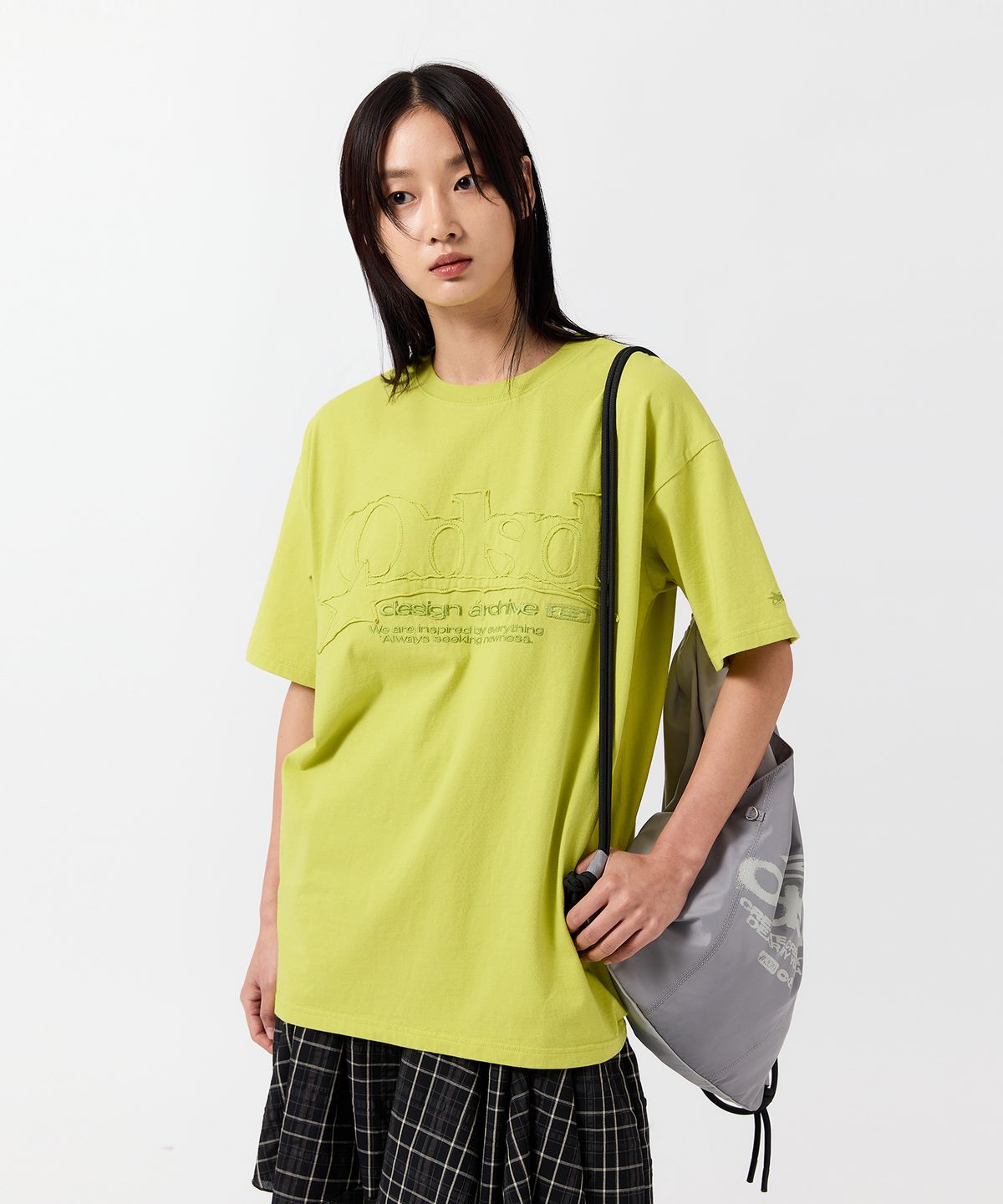 오드스튜디오(ODDSTUDIO) ODSD 스타 워시드 오버핏 티셔츠 - LIME