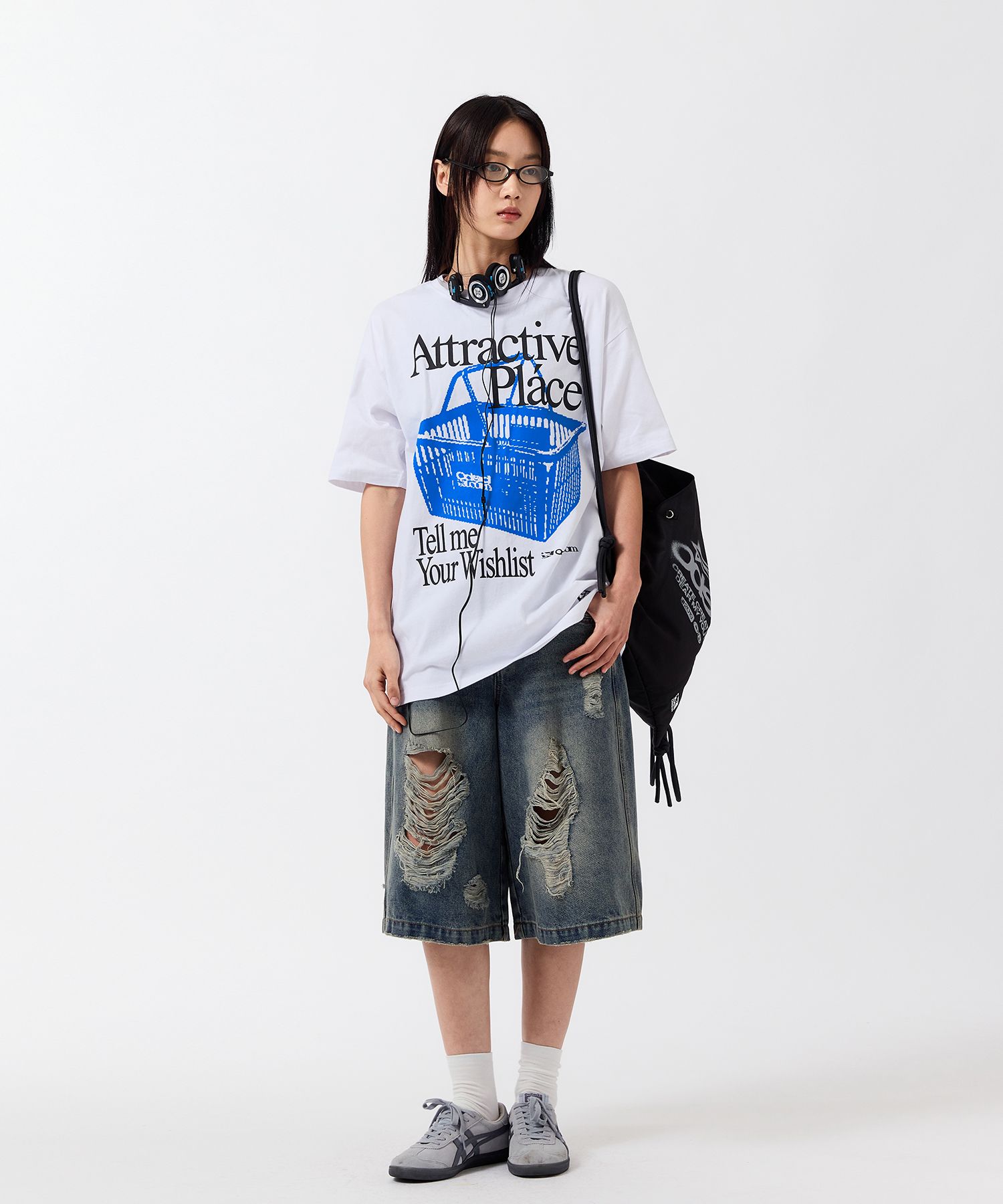 デニム・ジーパン ODD STUDIO SALT WASHED DAMAGE DENIM HALF PANTS MUSINSA | ODDSTUDIO Salt Wash Damage Denim Half Pants - BLUE