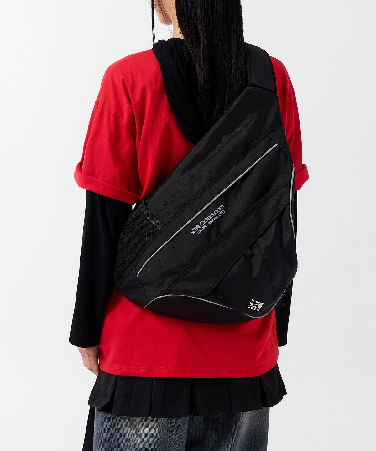 오드스튜디오(ODDSTUDIO) Odsd 스카치 로고 슬링백 - BLACK