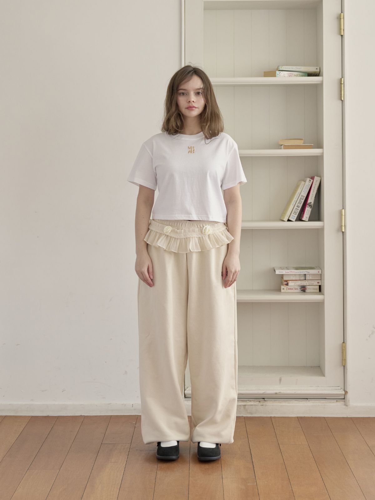 미에르꼴레스(MIERCOLES) MR CROP T-SHIRT [white/beige]