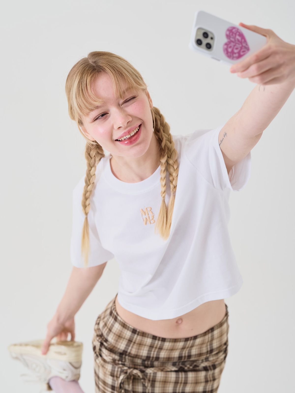 미에르꼴레스(MIERCOLES) MR CROP T-SHIRT [white/beige]