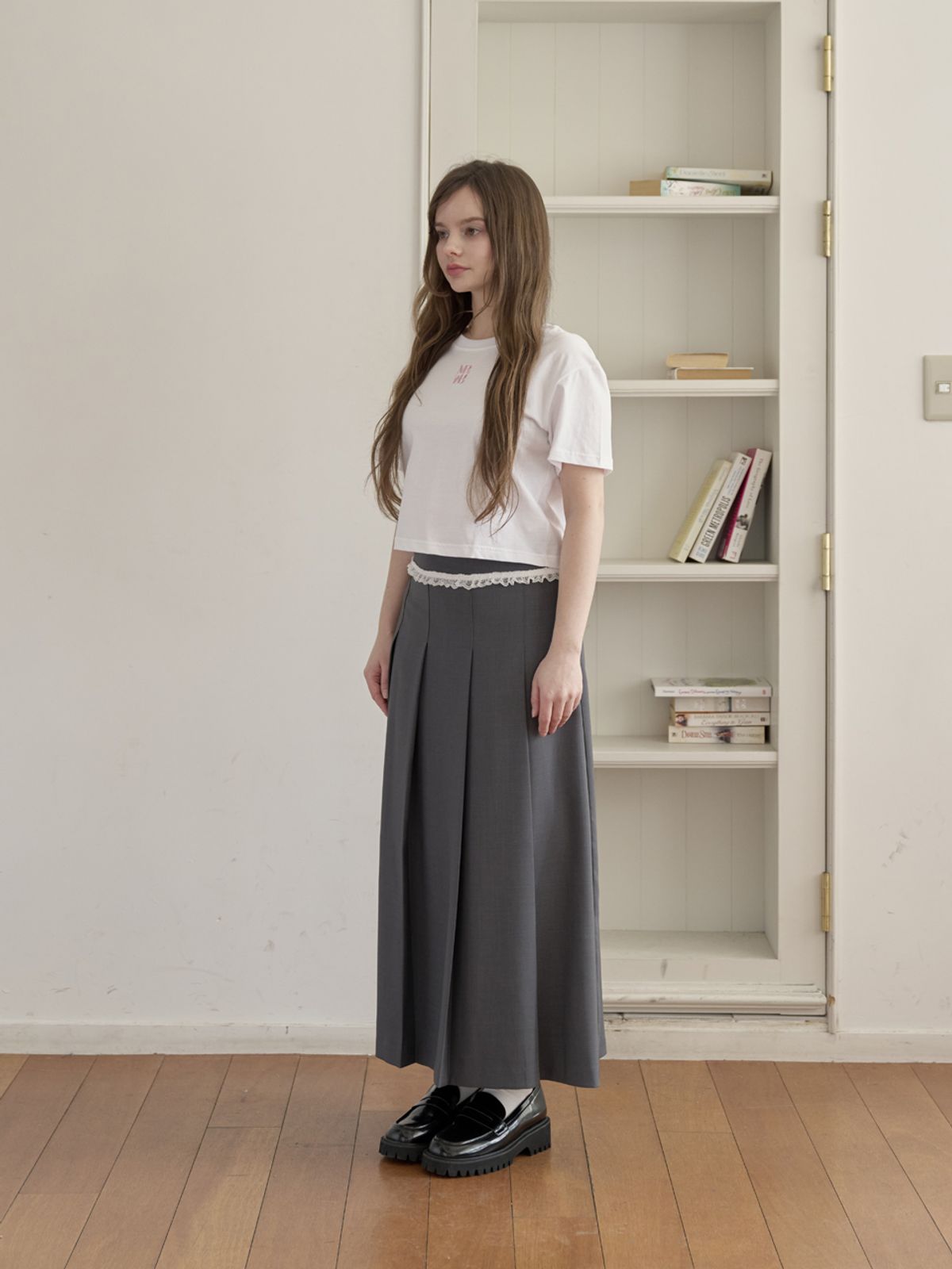 미에르꼴레스(MIERCOLES) MR CROP T-SHIRT [white/pink]