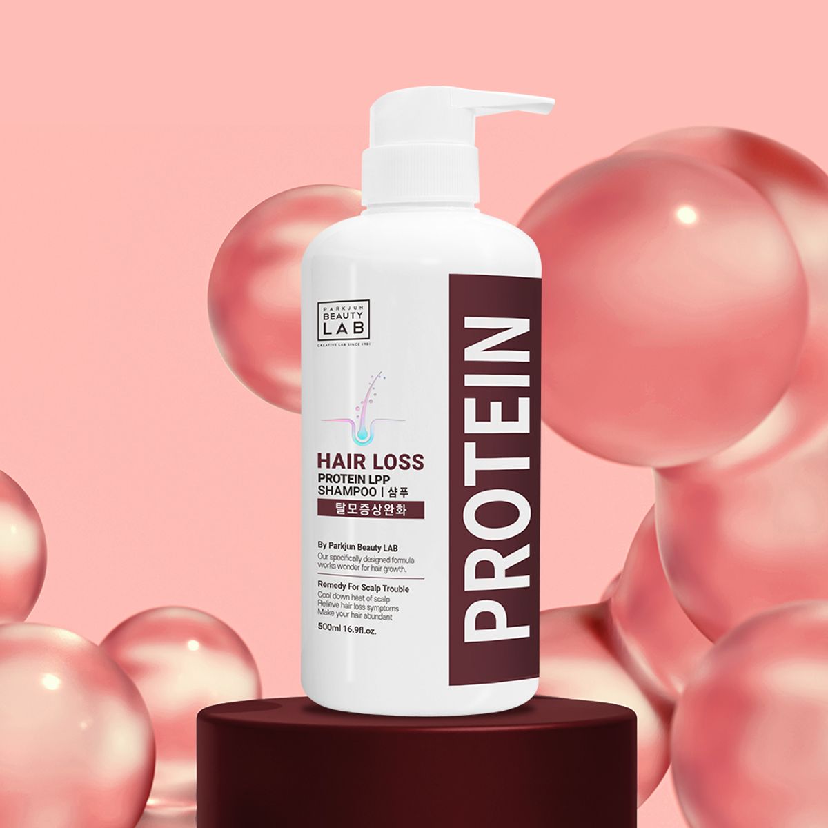 박준뷰티랩(PARKJUN BEAUTYLAB) [300ml 증정] 헤어로스 LPP 단백질 탈모 증상 완화 샴푸 500ml+300ml