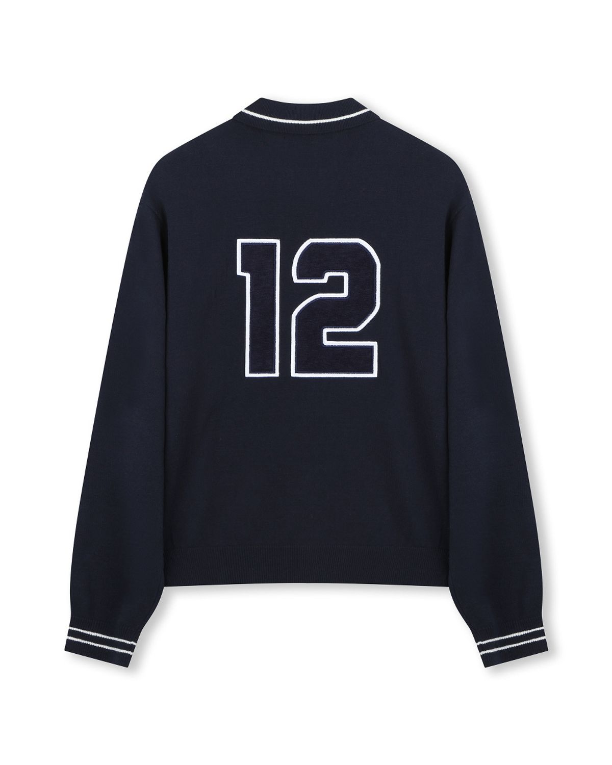 비슬로우(BESLOW) POLO STRIPE KNIT ZIP-UP NAVY