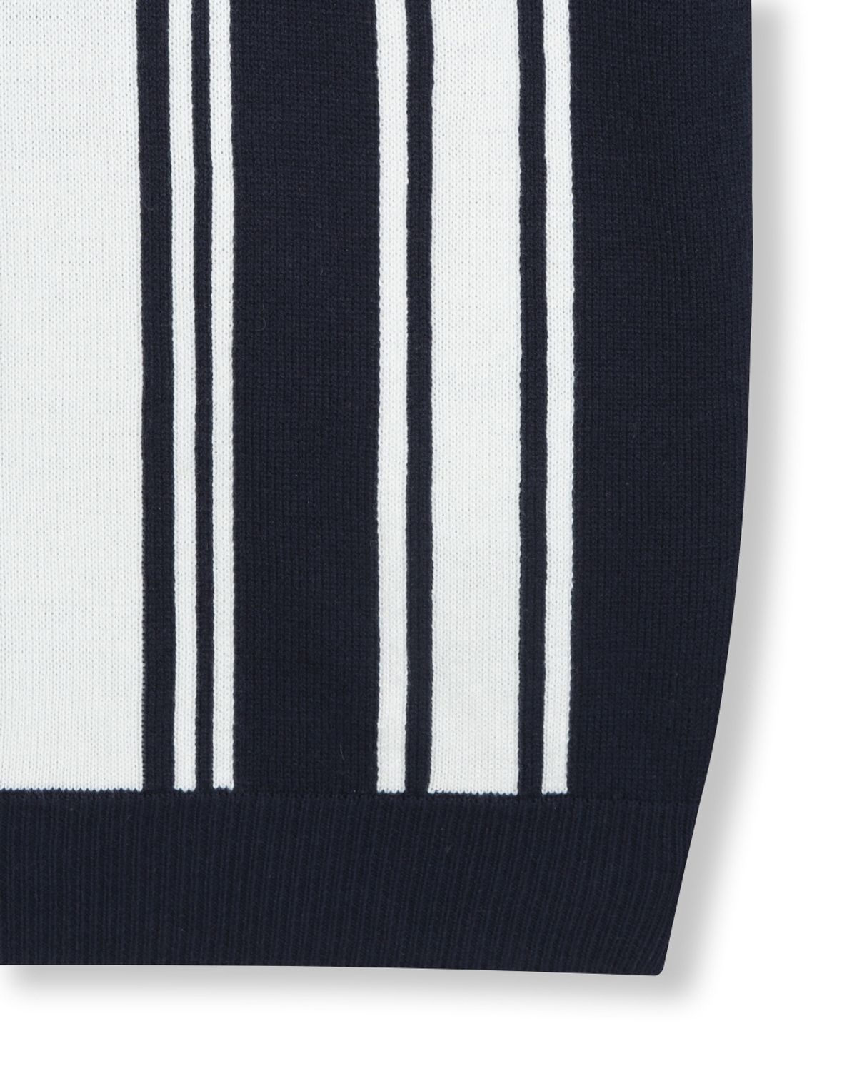 비슬로우(BESLOW) POLO STRIPE KNIT ZIP-UP NAVY