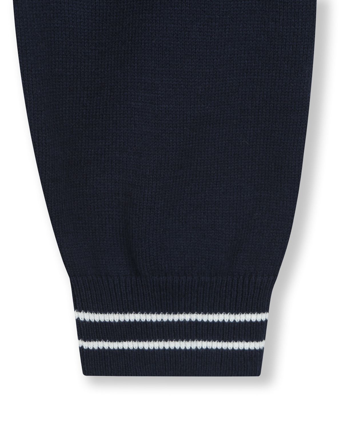 비슬로우(BESLOW) POLO STRIPE KNIT ZIP-UP NAVY
