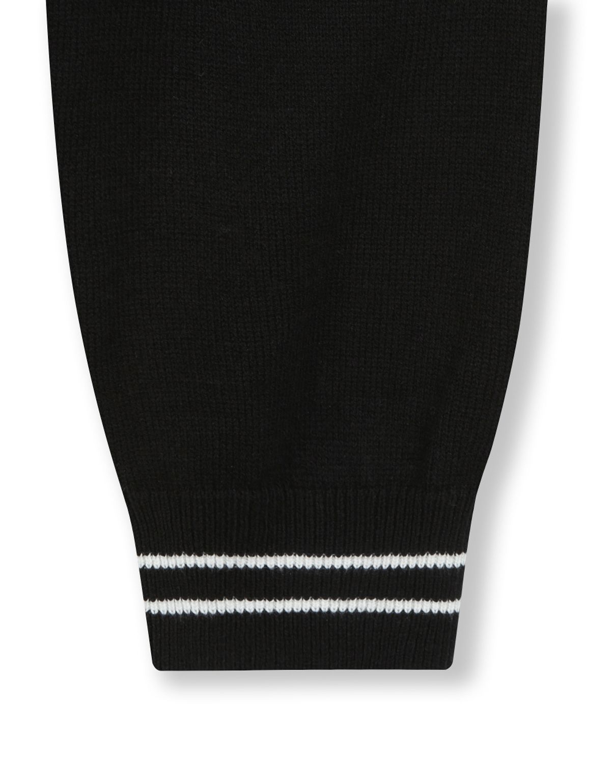 비슬로우(BESLOW) POLO STRIPE KNIT ZIP-UP BLACK