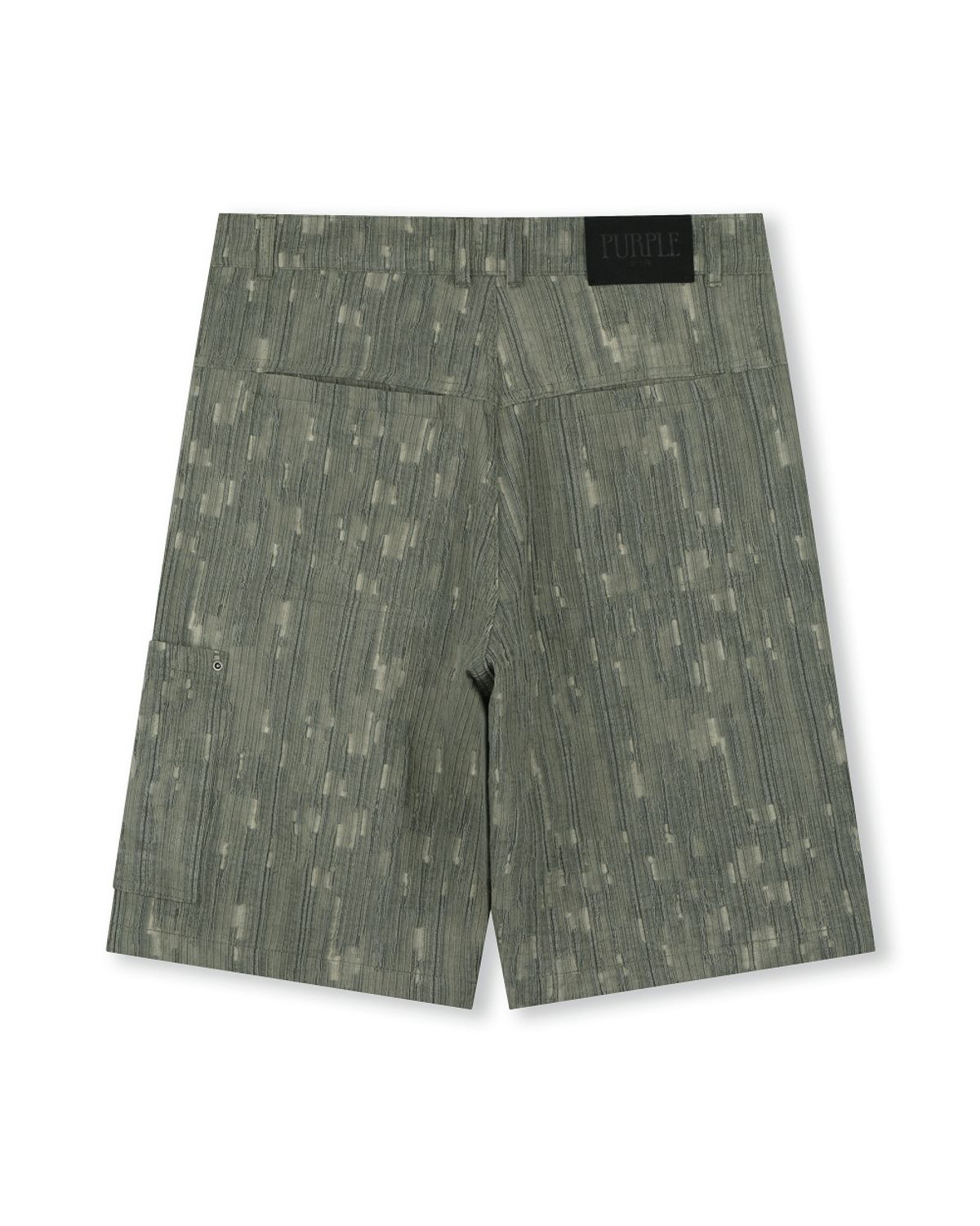 비슬로우(BESLOW) WASHED LINEN JACQUARD WORK SHORTS OLIVE