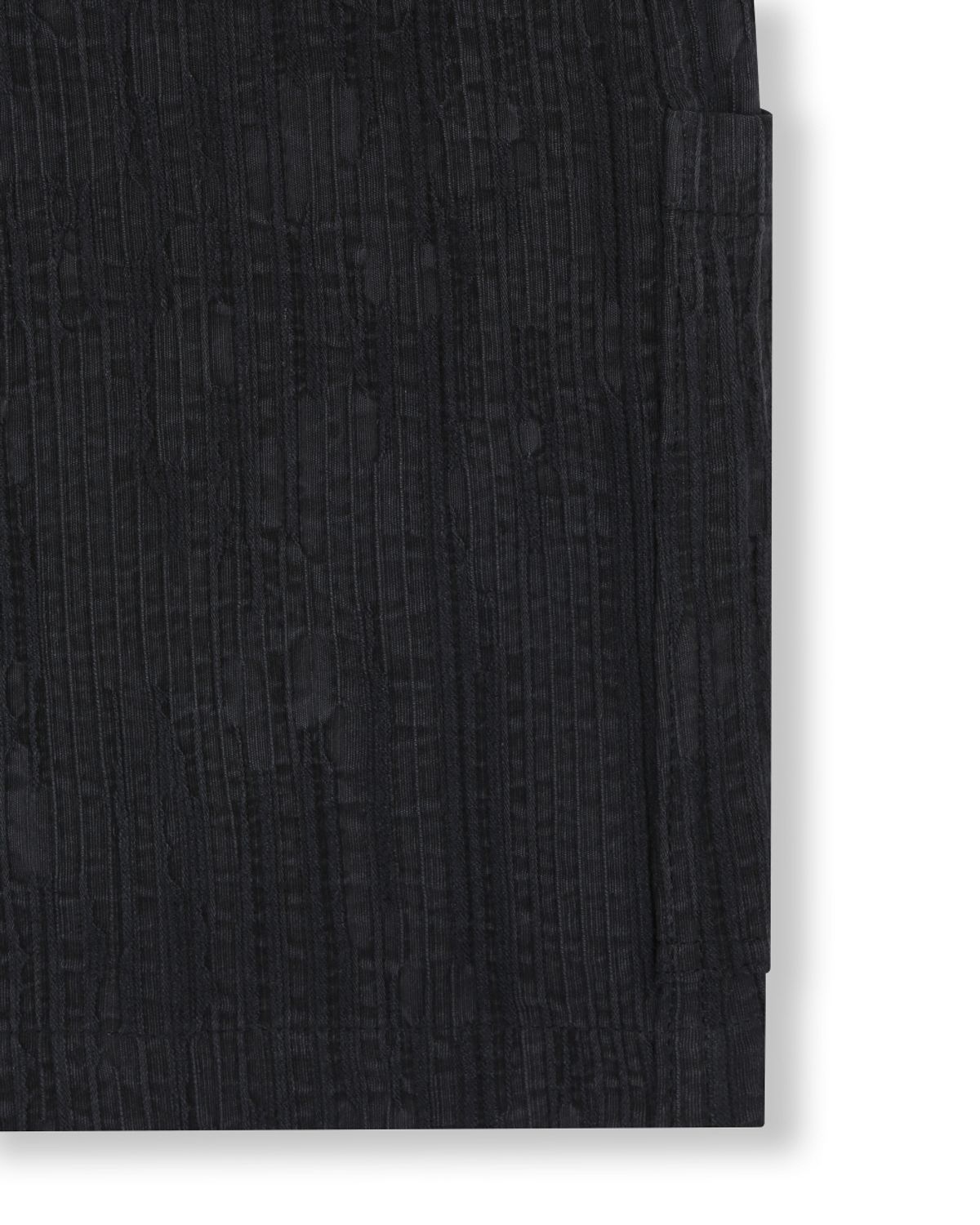 비슬로우(BESLOW) WASHED LINEN JACQUARD WORK SHORTS BLACK