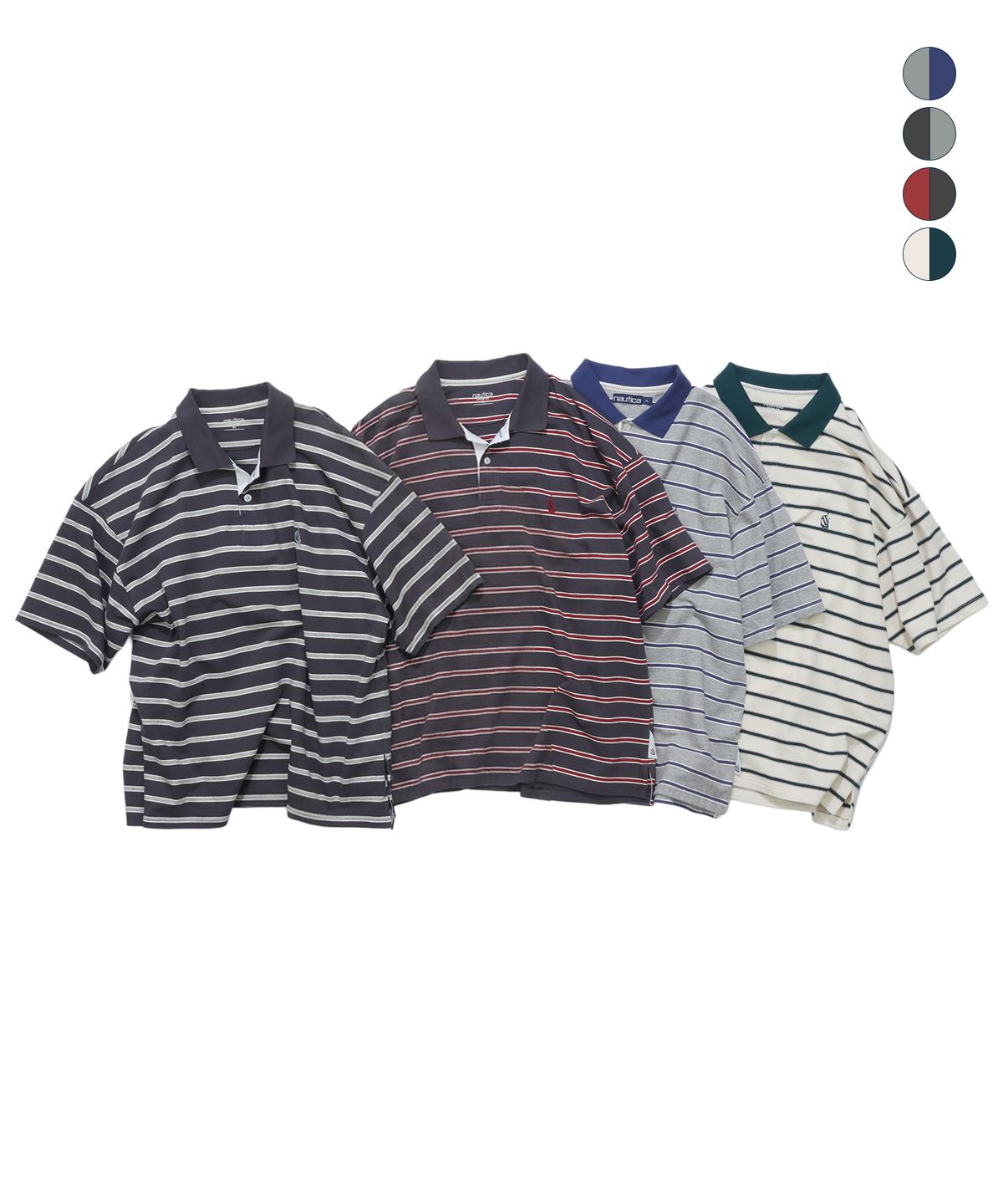 노티카(NAUTICA) 스트라이프 반팔 폴로 티셔츠(4colors) NPO4105