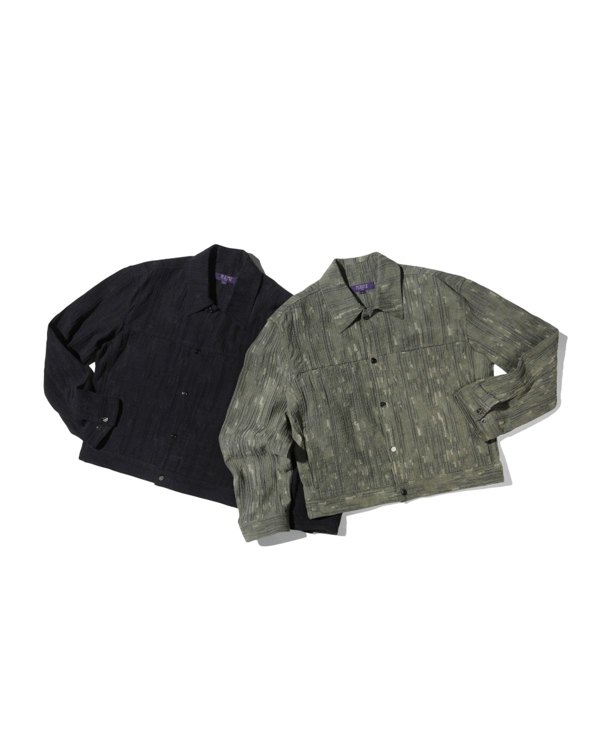 비슬로우(BESLOW) WASHED LINEN JACQUARD WORK JACKET OLIVE
