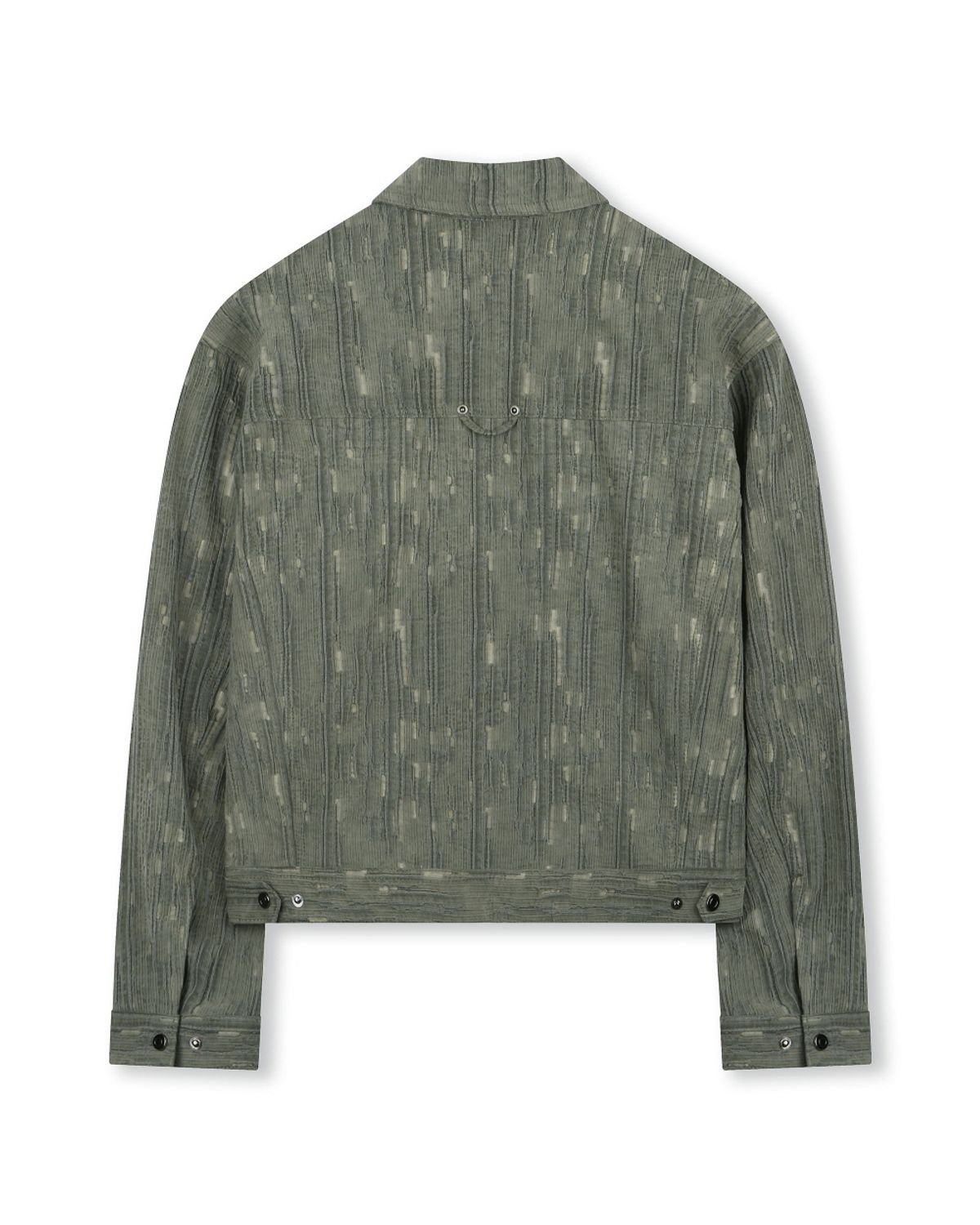 비슬로우(BESLOW) WASHED LINEN JACQUARD WORK JACKET OLIVE
