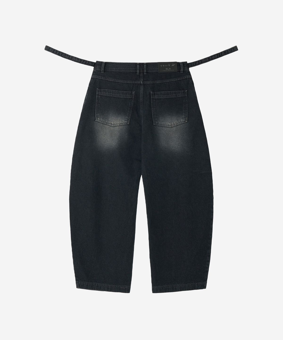 비엘알(BLR) Adjustable Waist Destroyed Denim Pants Dark Blue
