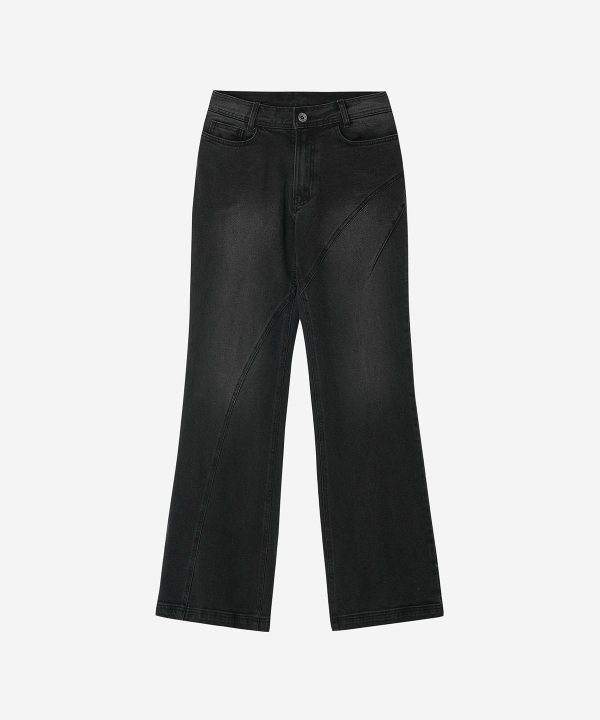비엘알(BLR) Asymmetric Semi-Bootcut Denim Pants
