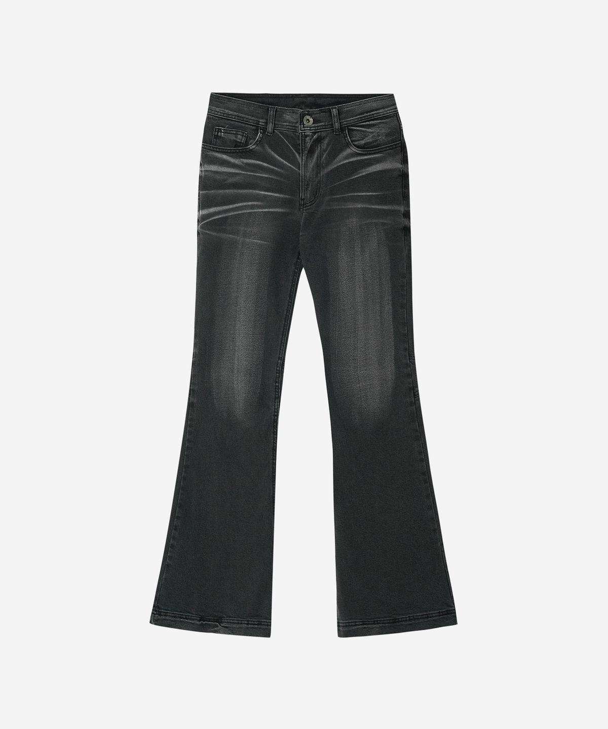 비엘알(BLR) Embossed Wave Washing Boots Cut Denim Pants Grey (W)