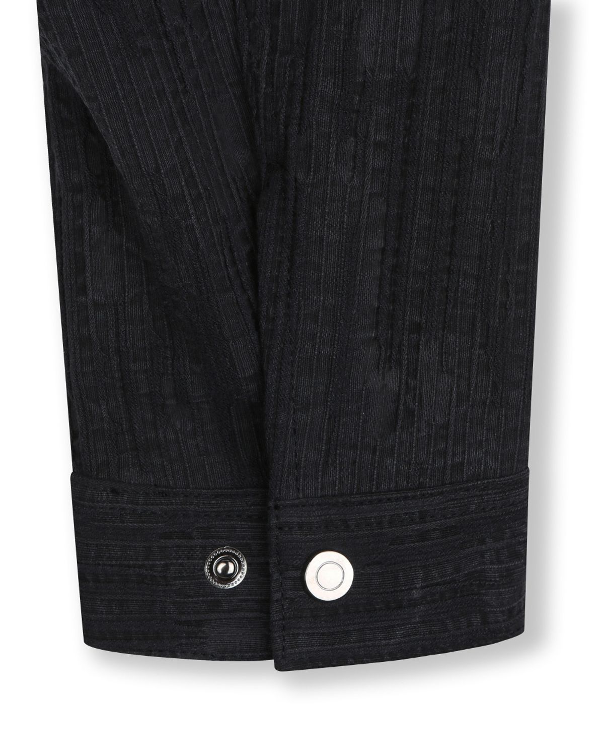 비슬로우(BESLOW) WASHED LINEN JACQUARD WORK JACKET BLACK