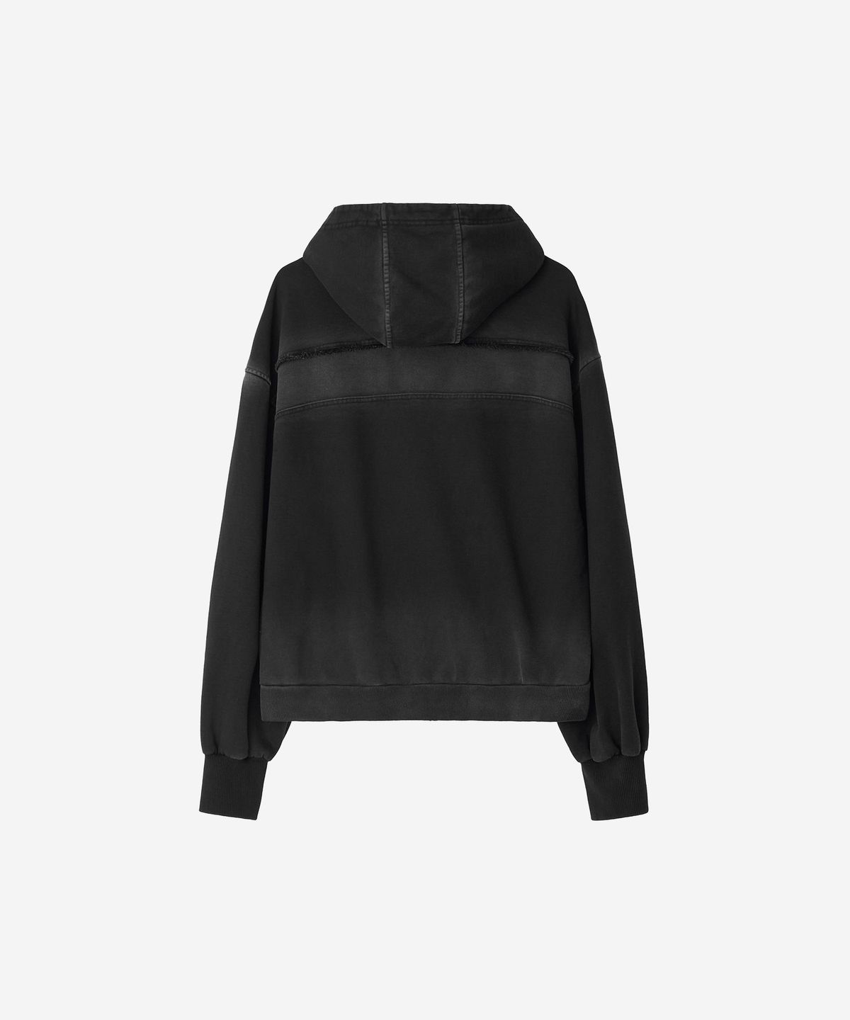 비엘알(BLR) Damaged Dyeing Raw Cut Washing Sweat Hoodie Zip-Up