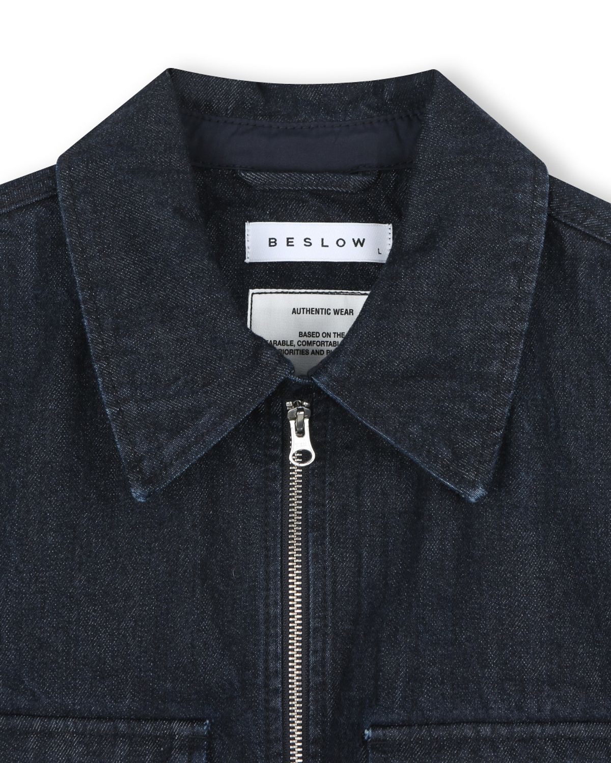 비슬로우(BESLOW) CONE MILL MILITARY ZIP-UP DENIM JACKET INDIGO